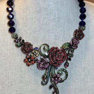 Heidi Daus "Blooming Love" Beaded Crystal Drop Necklace